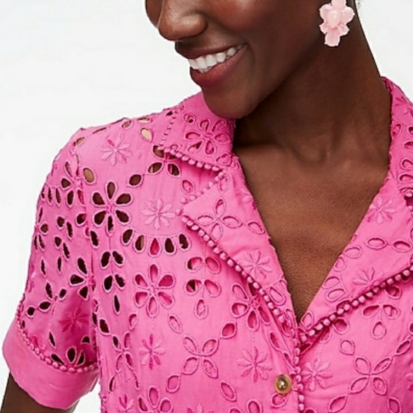 NWT J. Crew Short Sleeve A-line Eyelet Dress - Picture 10 of 14